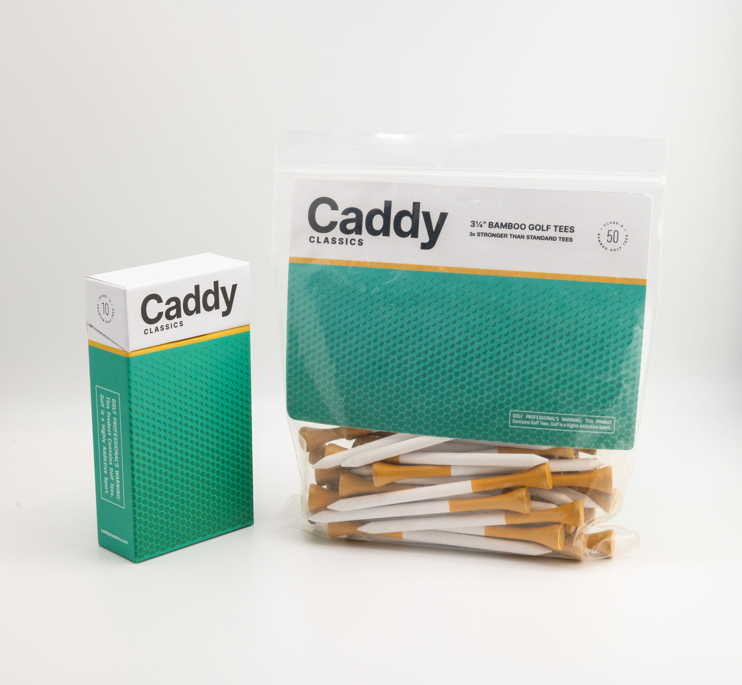New Par Tee Holder + 50 Plastic 3¼ Inch Golf Tees