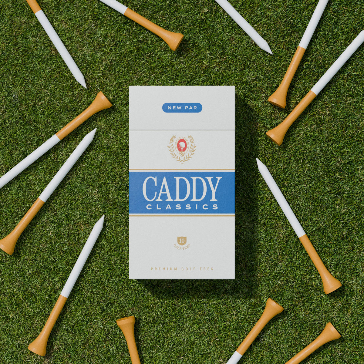 New Par Tee Holder + 50 Bamboo 3¼ Inch Golf Tees