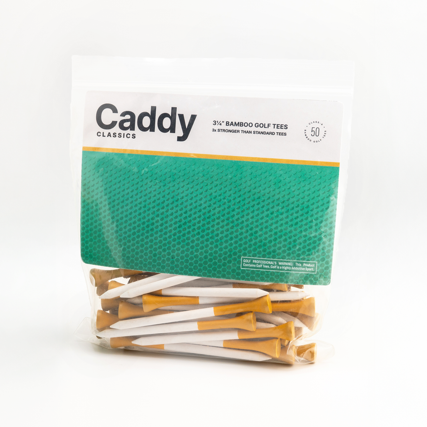 New Par Tee Holder + 50 Plastic 3¼ Inch Golf Tees
