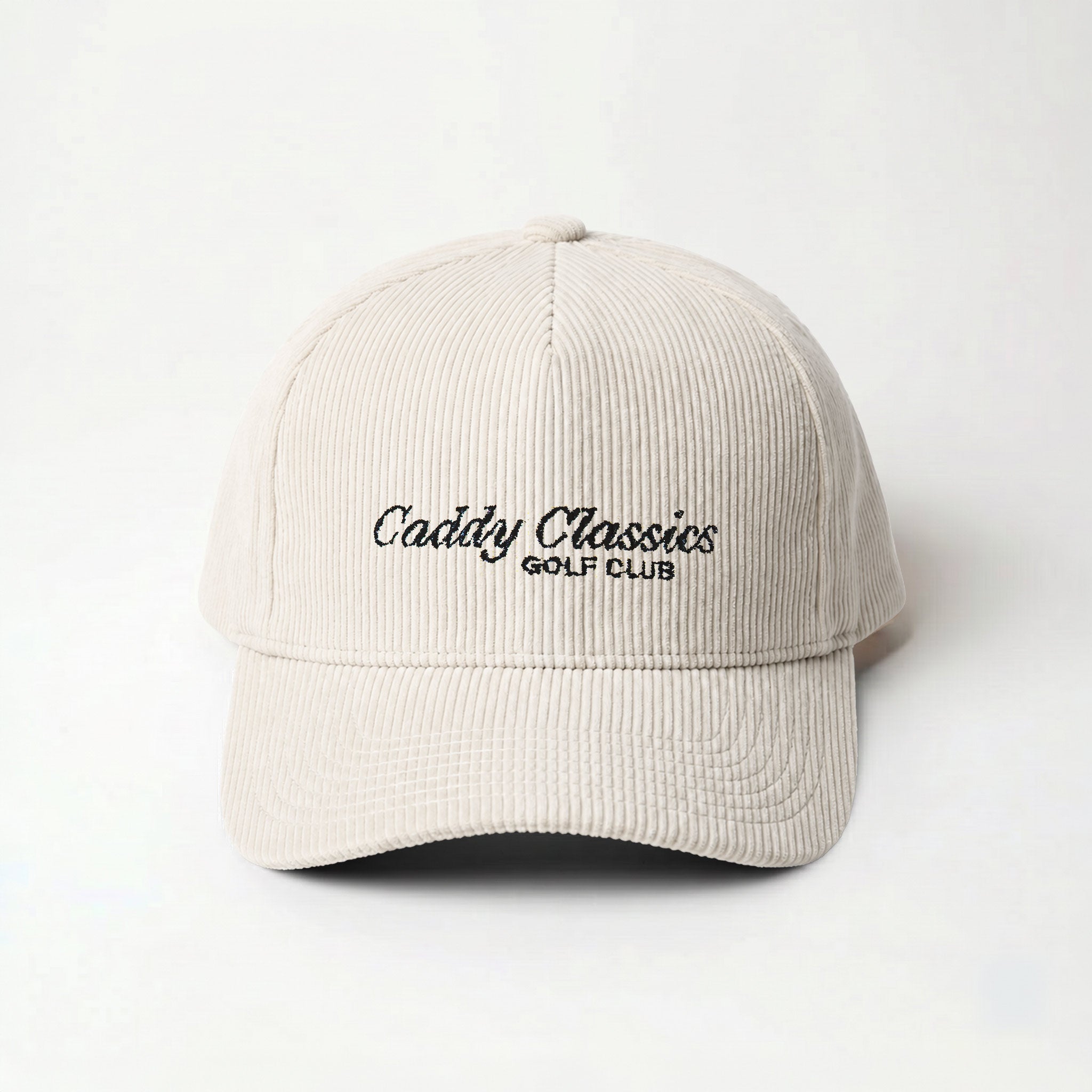 White Corduroy Golf Hat — Snapback | Caddy Classics