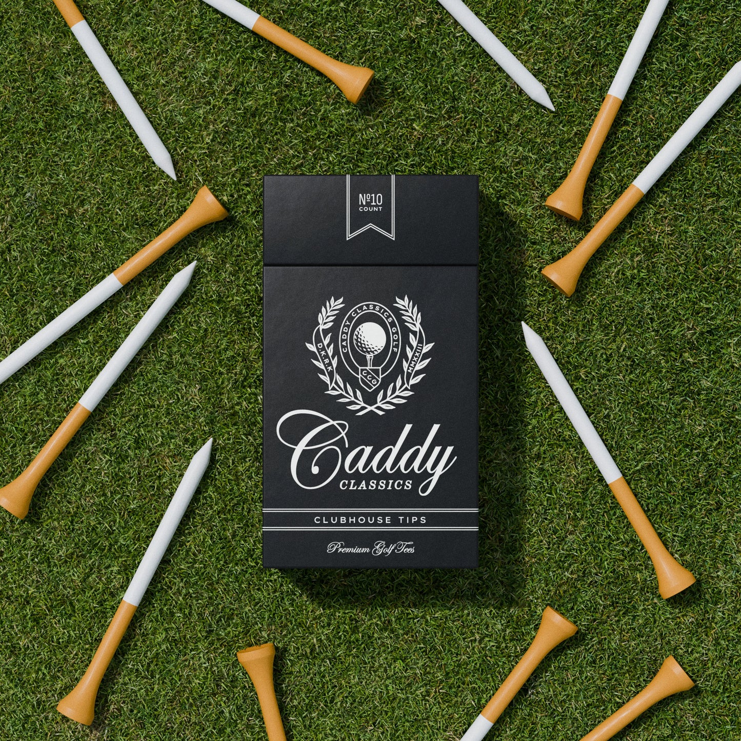 Clubhouse Tips | Golf Tee Holder + 10 Plastic 3¼ Inch Tees