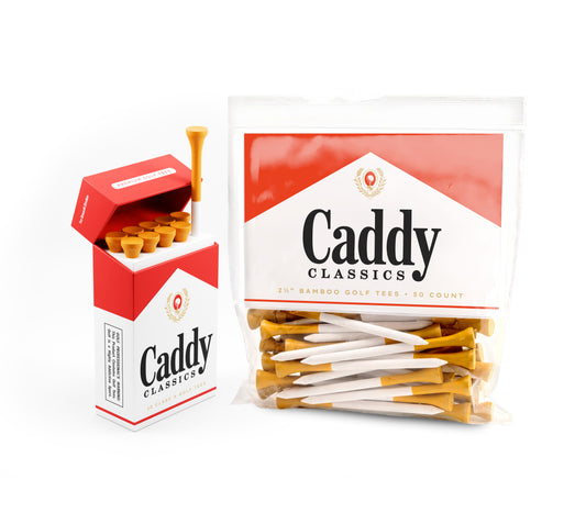 Royal Reds Tee Holder + 50 Bamboo 2¾ Inch Golf Tees