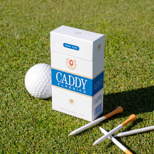 New Par | Golf Tee Holder + 10 Bamboo 3¼ Inch Tees