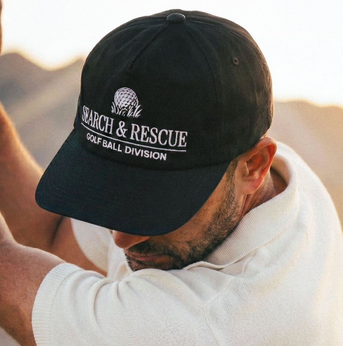 Search & Rescue golf hat — worn on the course