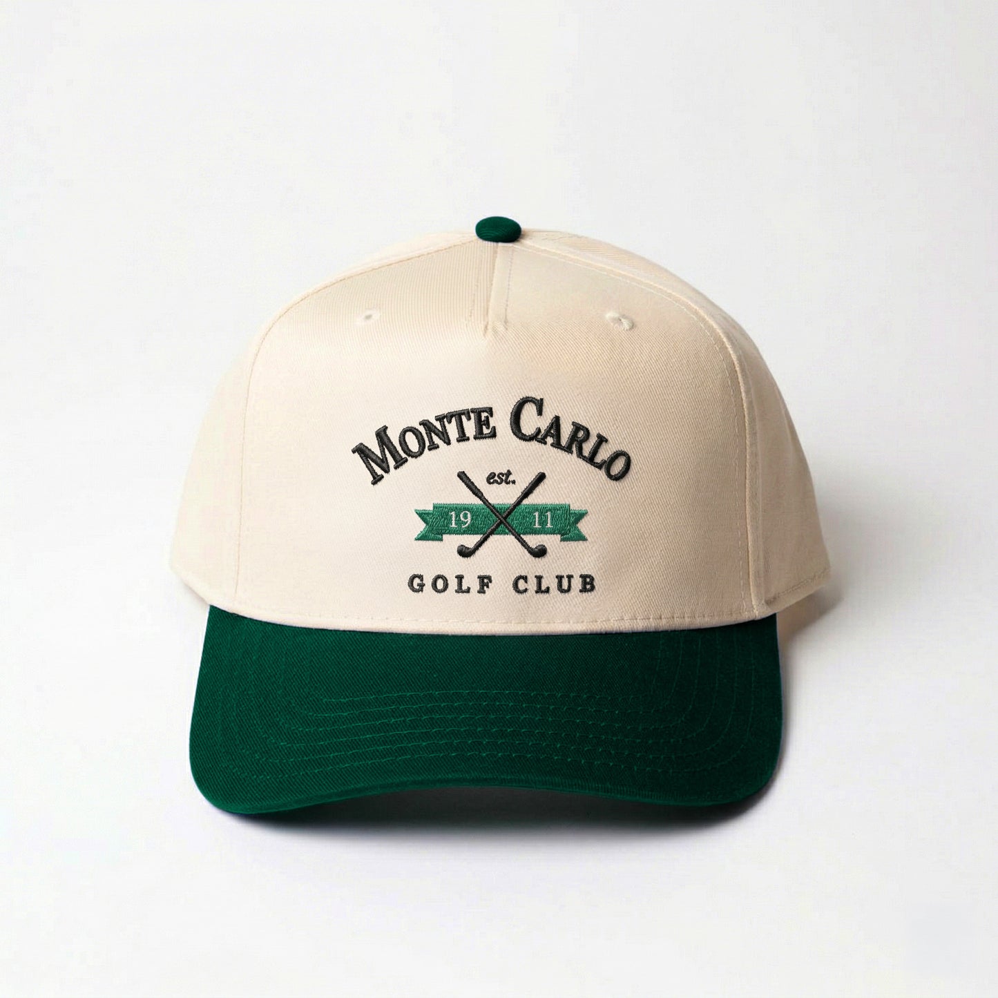 Monte Carlo Traditional golf hat in dark green — front view