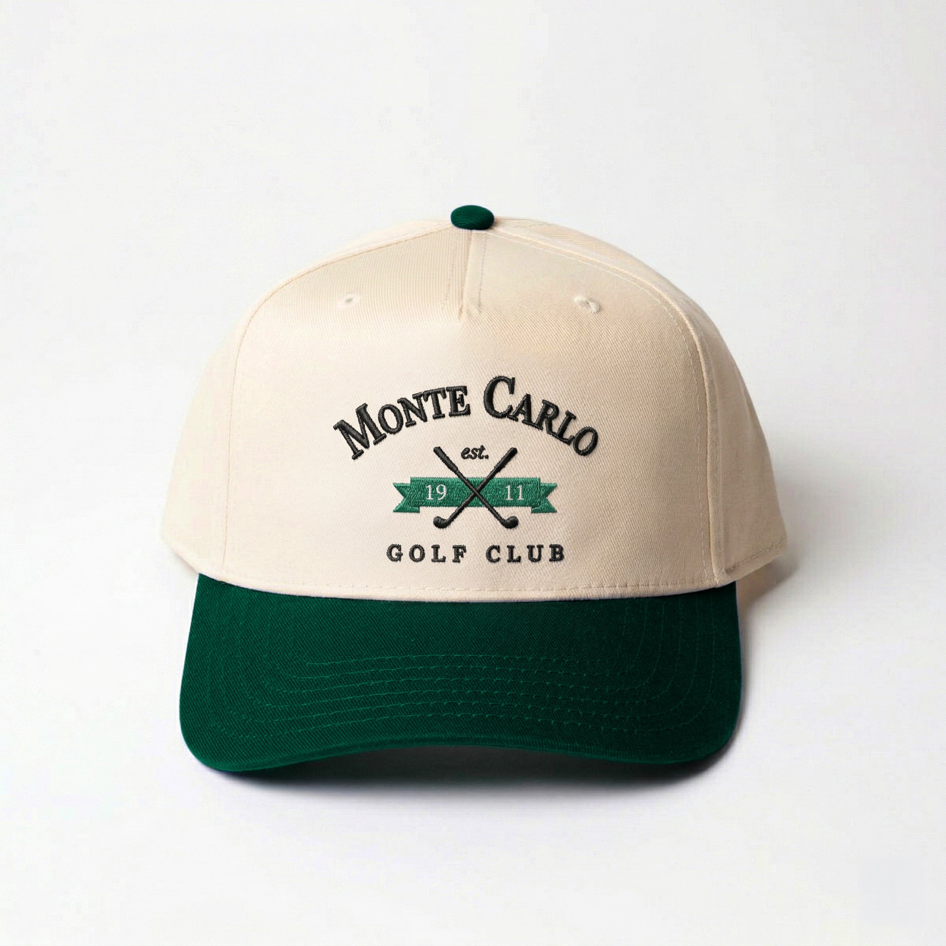 Monte Carlo Traditional golf hat in dark green — front view