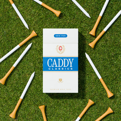 New Par | Golf Tee Holder + 10 Bamboo 3¼ Inch Tees