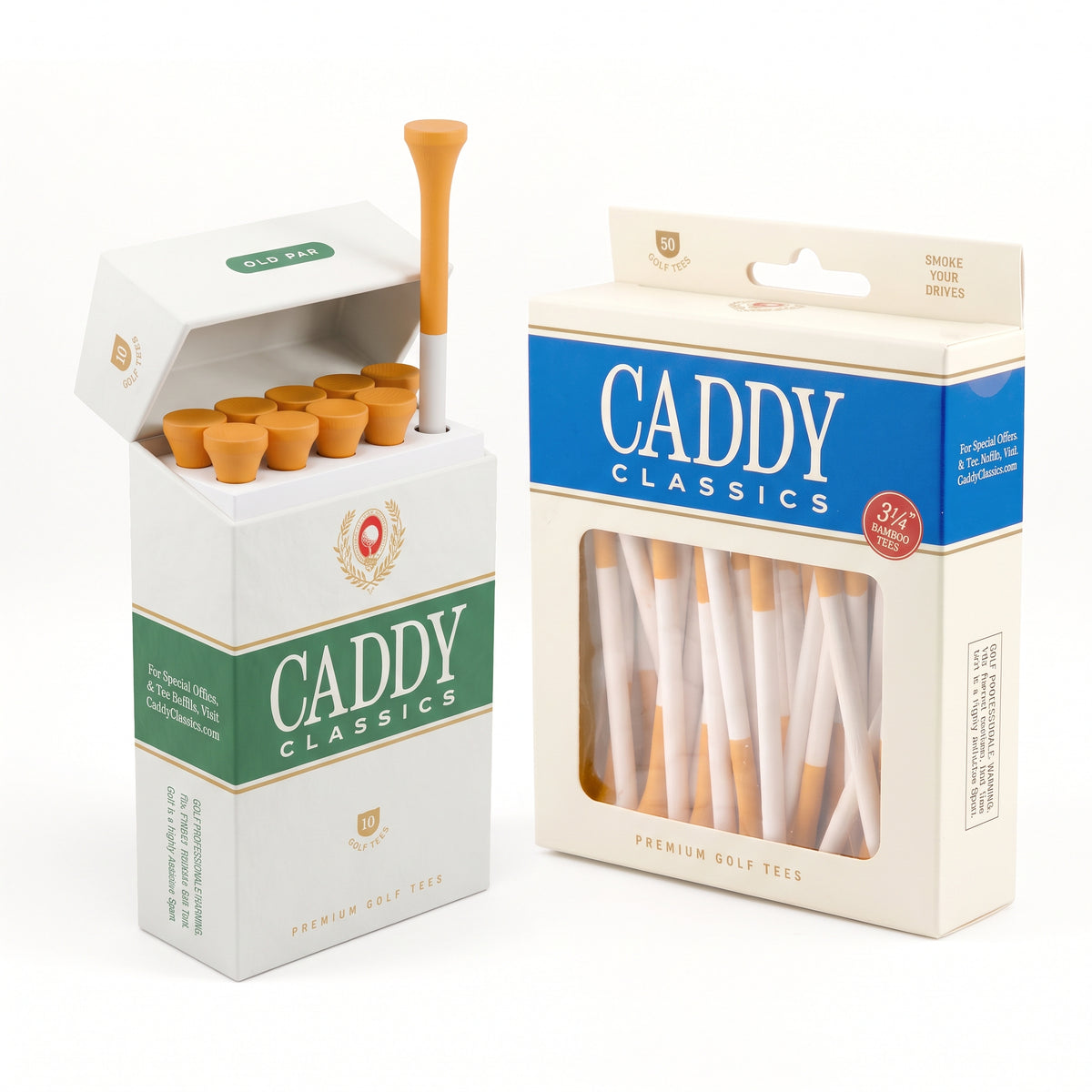 Old Par Tee Holder + 50 Bamboo 3¼ Inch Golf Tees