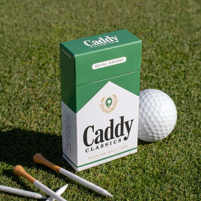 Royal Greens | Golf Tee Holder + 10 Bamboo 2¾ Inch Tees