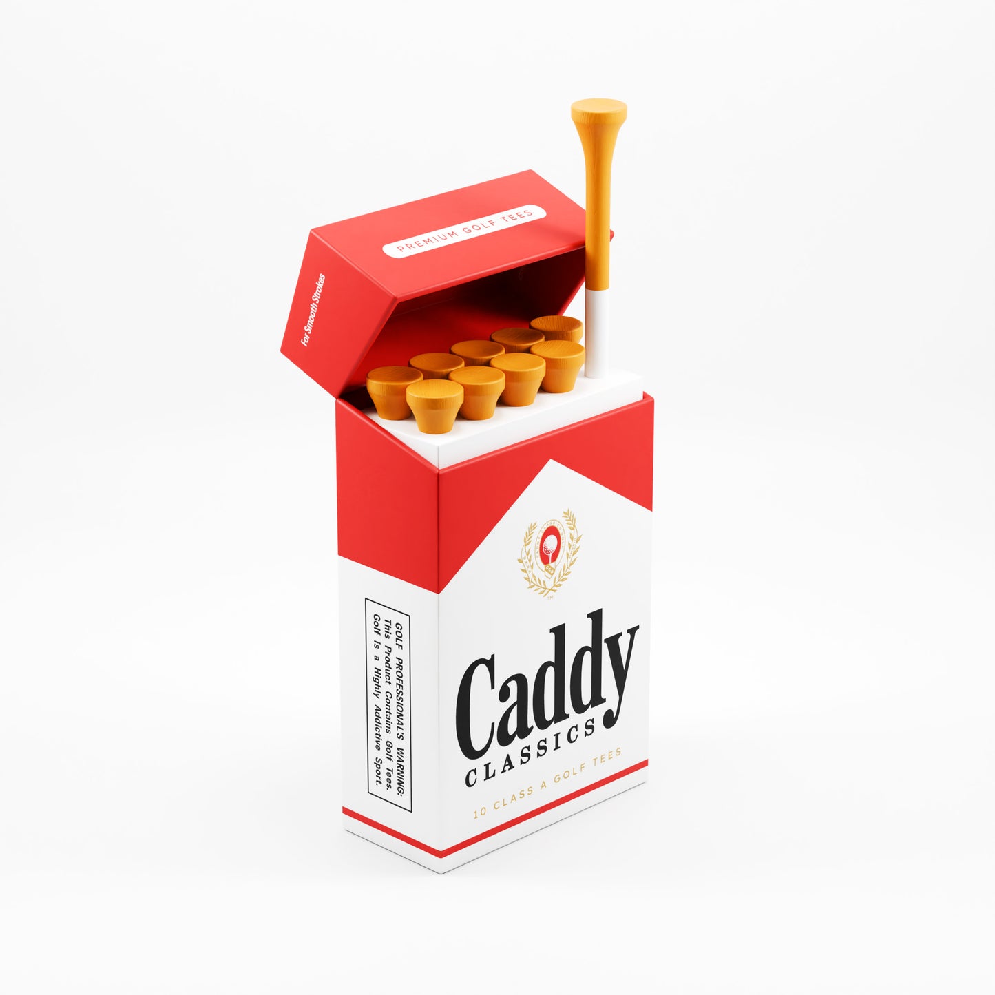 Royal Reds | Golf Tee Holder + 10 Bamboo 2¾ Inch Tees