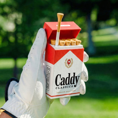 Royal Reds | Golf Tee Holder + 10 Bamboo 2¾ Inch Tees