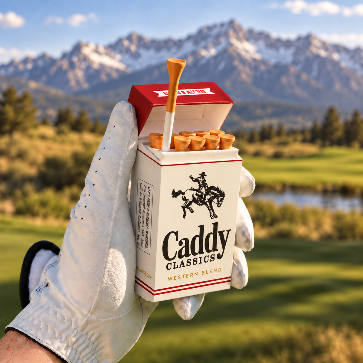 Western Blend | Golf Tee Holder + 10 Bamboo 2¾ Inch Tees