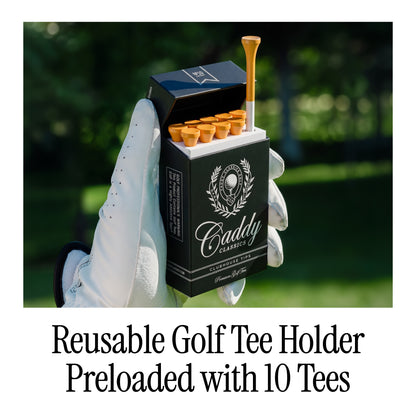 Clubhouse Tips | Golf Tee Holder + 10 Plastic 3¼ Inch Tees